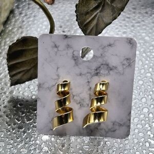 "5/$25" Spiral Goldtone Post Earrings